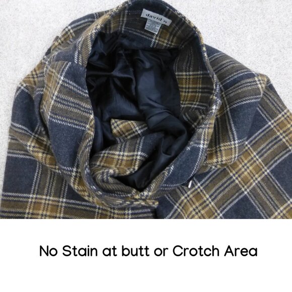 Vintage 1980's David N. Wool Blend Wrap Plaid Fringe Skirt - Picture 7 of 13